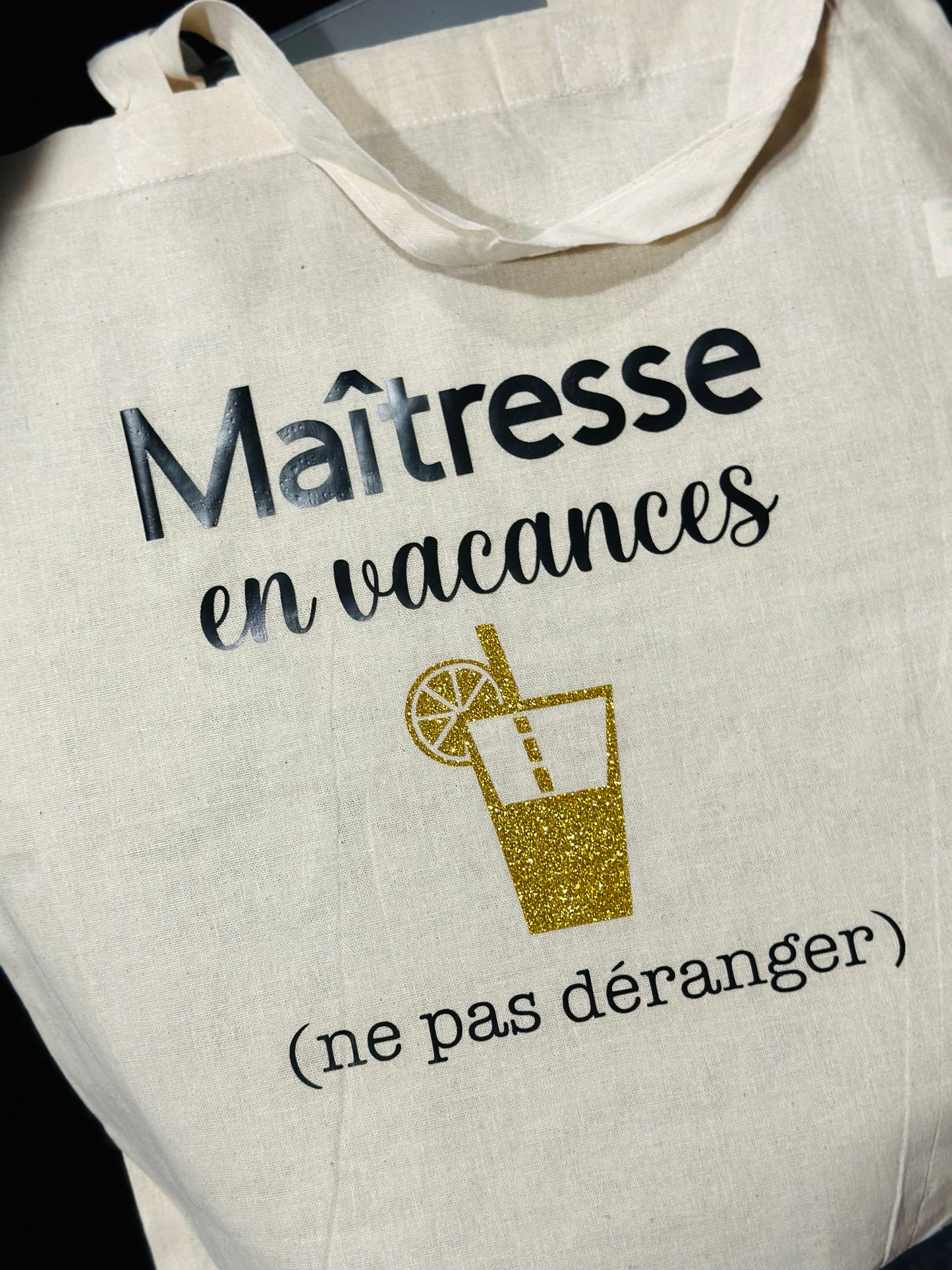 Tote bag « maîtresse en vacances »