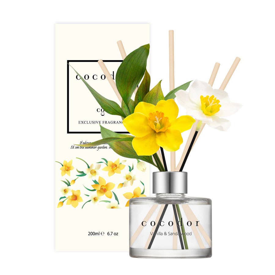 Diffuseur jonquille 200 ml - Vanille & Bois de santal