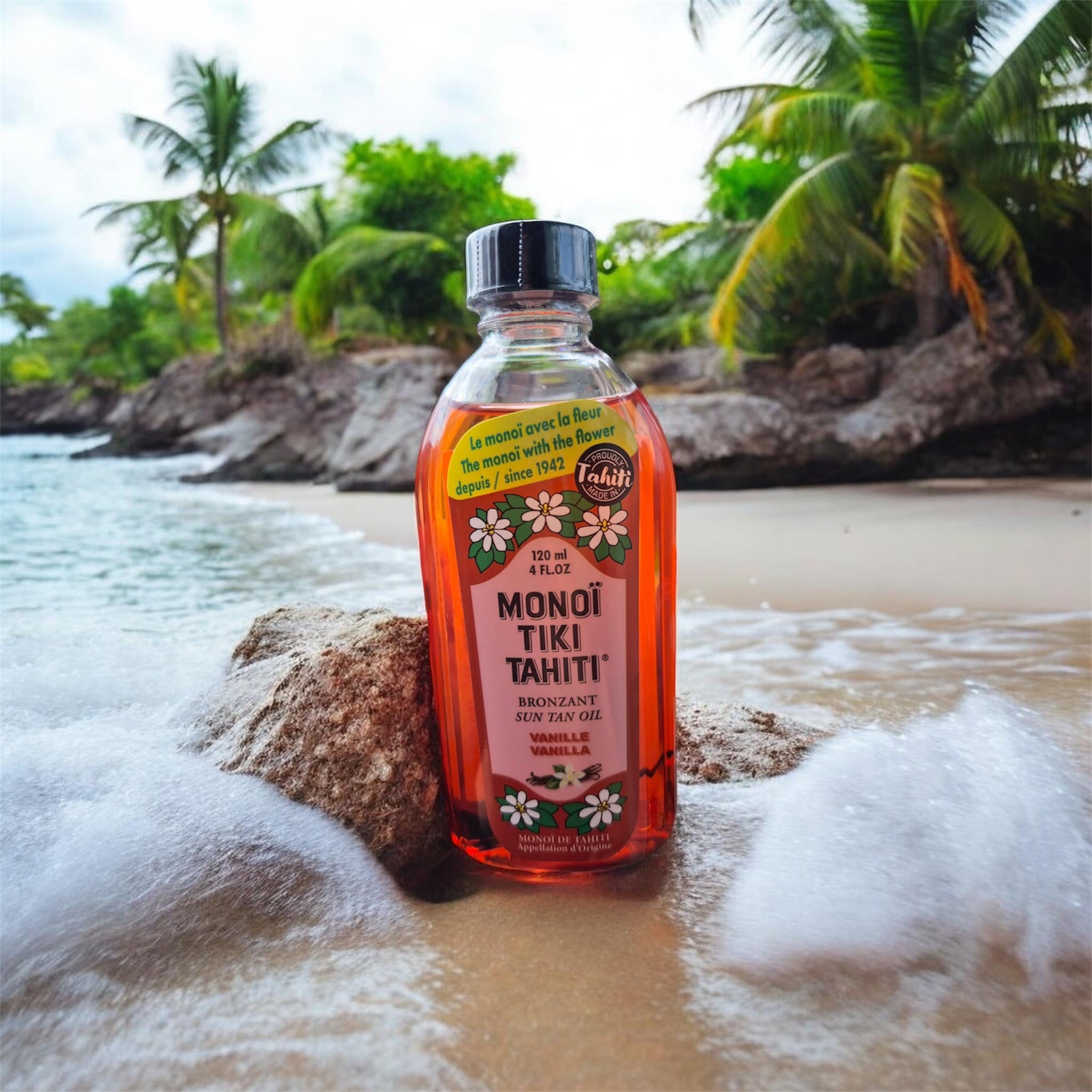 Monoï TIKI Tahiti Bronzant – Vanille (120 ml)
