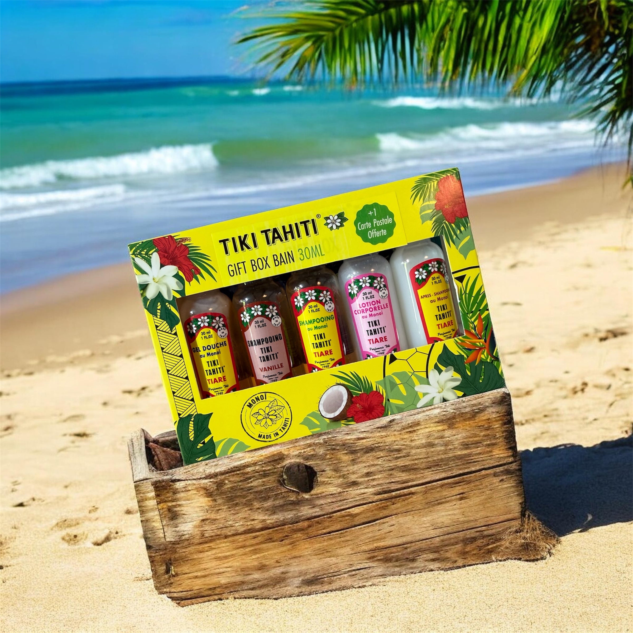 Gift Box Bain Monoï Tiki Tahiti 5x30ml + Carte Postale